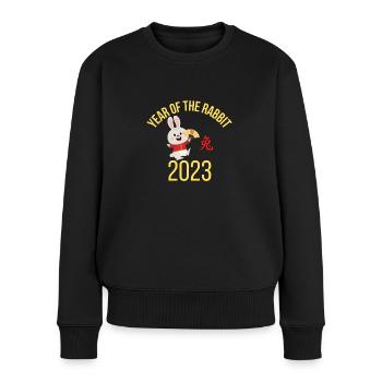 Year of the Chinese Rabbit 2023 - Women's Premium Organic Jumper - black - Front - Julia (174cm)