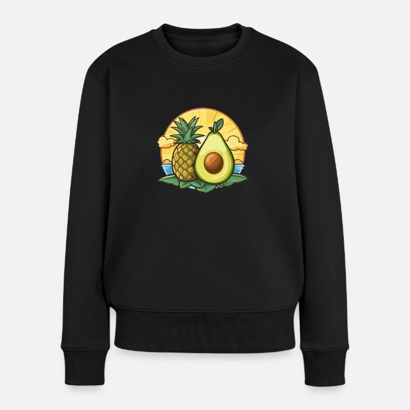 Avocado Pineapple summer - Women's Premium Organic Jumper - black