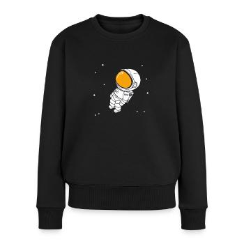 Cosmic Adventurer - Frauen Premium Bio Pullover - Schwarz - Vorne - Julia (174cm)