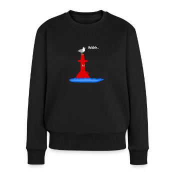 Segler Möwe - Frauen Premium Bio Pullover - Schwarz - Vorne - Julia (174cm)