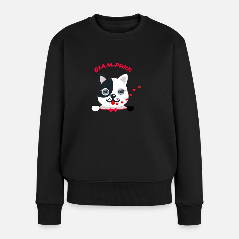 Cat- glampurr - Frauen Premium Bio Pullover - Schwarz