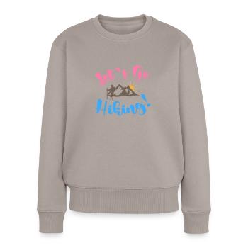 let's go hiking - camping life - Pull Premium bio Femme - taupe - Devant - Julia (174cm)