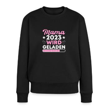 Mama Loading, werdende Mama 2023 schwangerschaft - Women's Premium Organic Jumper - black - Front - Julia (174cm)