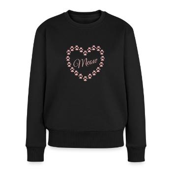Amour de chat - Pull Premium bio Femme - noir - Devant - Julia (174cm)