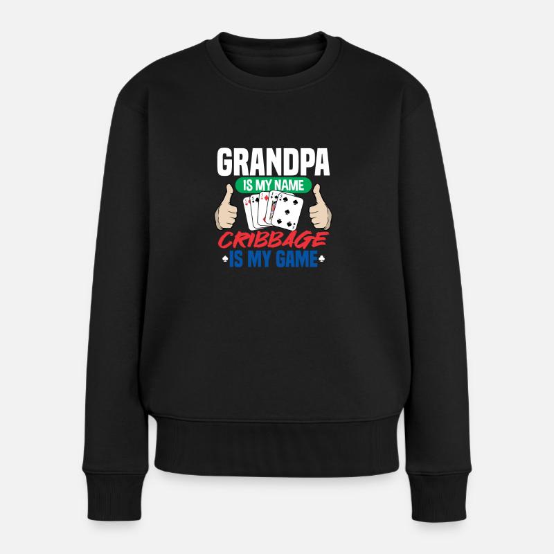Cribbage - Frauen Premium Bio Pullover - Schwarz