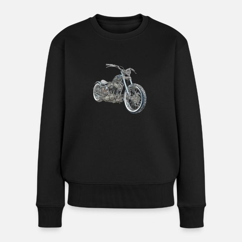 Zaz Motorrad Chopper - Frauen Premium Bio Pullover - Schwarz