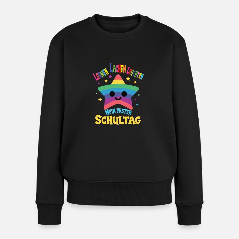 Schulkind - Frauen Premium Bio Pullover - Schwarz