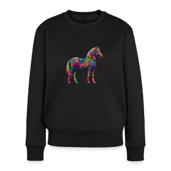 Hippie Festival - Frauen Premium Bio Pullover - Schwarz - Vorne - Julia (174cm)