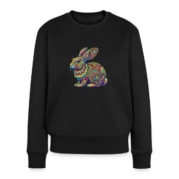 Hippie Festival - Frauen Premium Bio Pullover - Schwarz - Vorne - Julia (174cm)