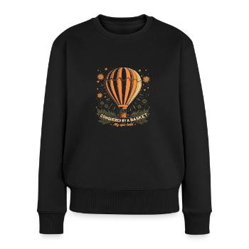 Heißluftballon - Frauen Premium Bio Pullover - Schwarz - Vorne - Julia (174cm)