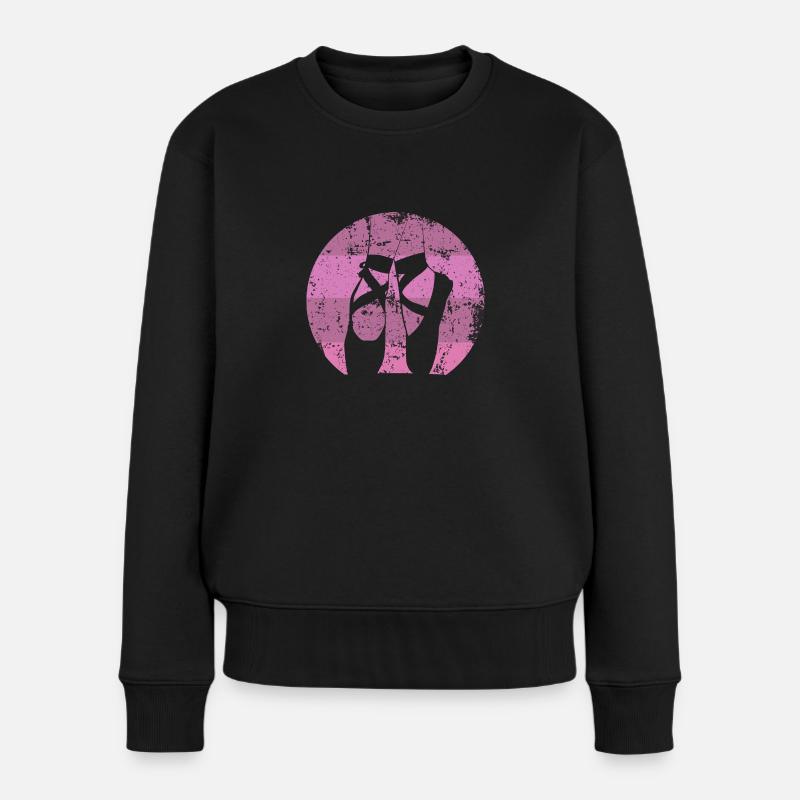 Ballettschuhe Retro Kreis Used Symbol - Frauen Premium Bio Pullover - Schwarz