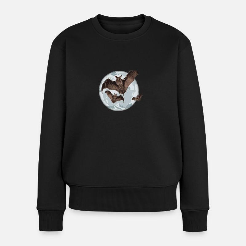 Fledermaus - Frauen Premium Bio Pullover - Schwarz