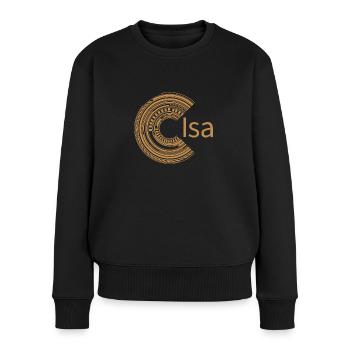Für Isa - Frauen Premium Bio Pullover - Schwarz - Vorne - Julia (174cm)