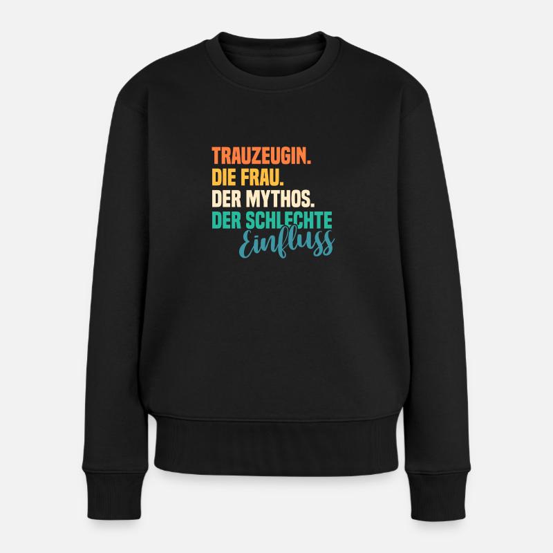 Hochzeit Junggesellenabschied Trauzeugin - Frauen Premium Bio Pullover - Schwarz
