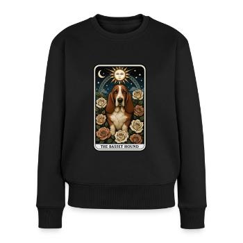 Basset - Frauen Premium Bio Pullover - Schwarz - Vorne - Julia (174cm)