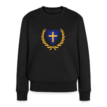 Suède / Danemark / Finlande (Manteau des bras et - Pull Premium bio Femme - noir - Devant - Julia (174cm)