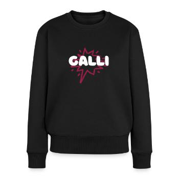 Partner Look Halli Galli - Frauen Premium Bio Pullover - Schwarz - Vorne - Julia (174cm)