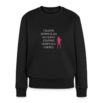 Falling down is an accident - Motivation - Women's Premium Organic Jumper - black - Front - Julia (174cm)