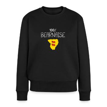 100 % bearnaise - Femme béarn - béarnais - Pull Premium bio Femme - noir - Devant - Julia (174cm)