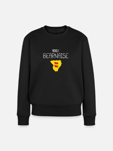 100 % bearnaise - Femme béarn - béarnais - Pull Premium bio Femme - noir
