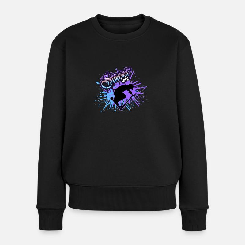 scooter street life - Frauen Premium Bio Pullover - Schwarz