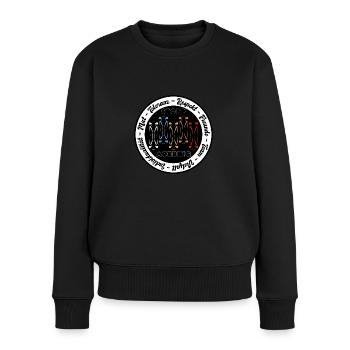 Stopp Mobbing - Toleranz Respekt Vielfalt - Frauen Premium Bio Pullover - Schwarz - Vorne - Julia (174cm)