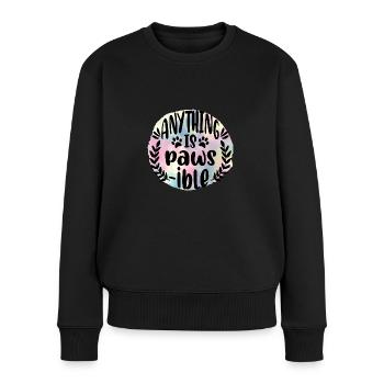 Alles ist Pfoten lustige Haustiere sagen lustiges Zitat - Frauen Premium Bio Pullover - Schwarz - Vorne - Julia (174cm)