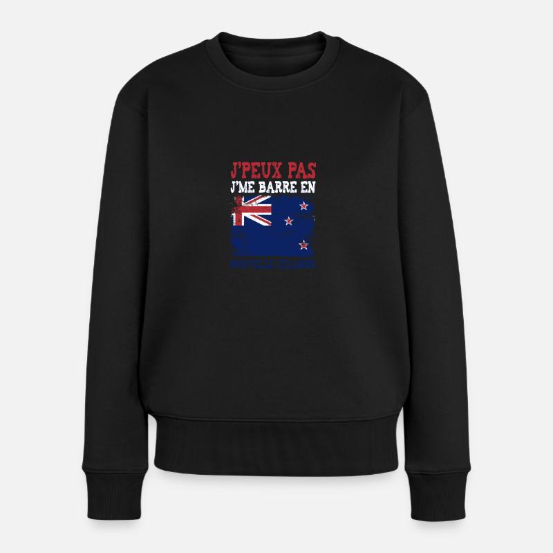 Ich kann nicht, ich bin in Neuseeland - Frauen Premium Bio Pullover - Schwarz