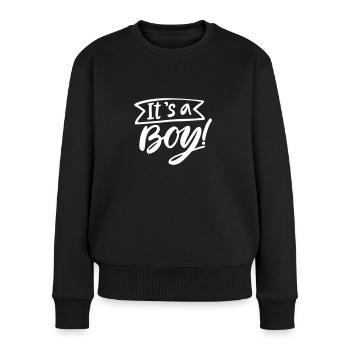 its a Boy ist ein Junge Schwangerschaft Pregnant - Frauen Premium Bio Pullover - Schwarz - Vorne - Julia (174cm)