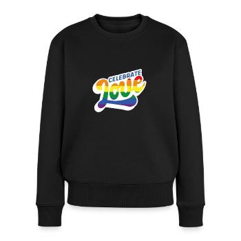 Celebrate love - weiss - Frauen Premium Bio Pullover - Schwarz - Vorne - Julia (174cm)