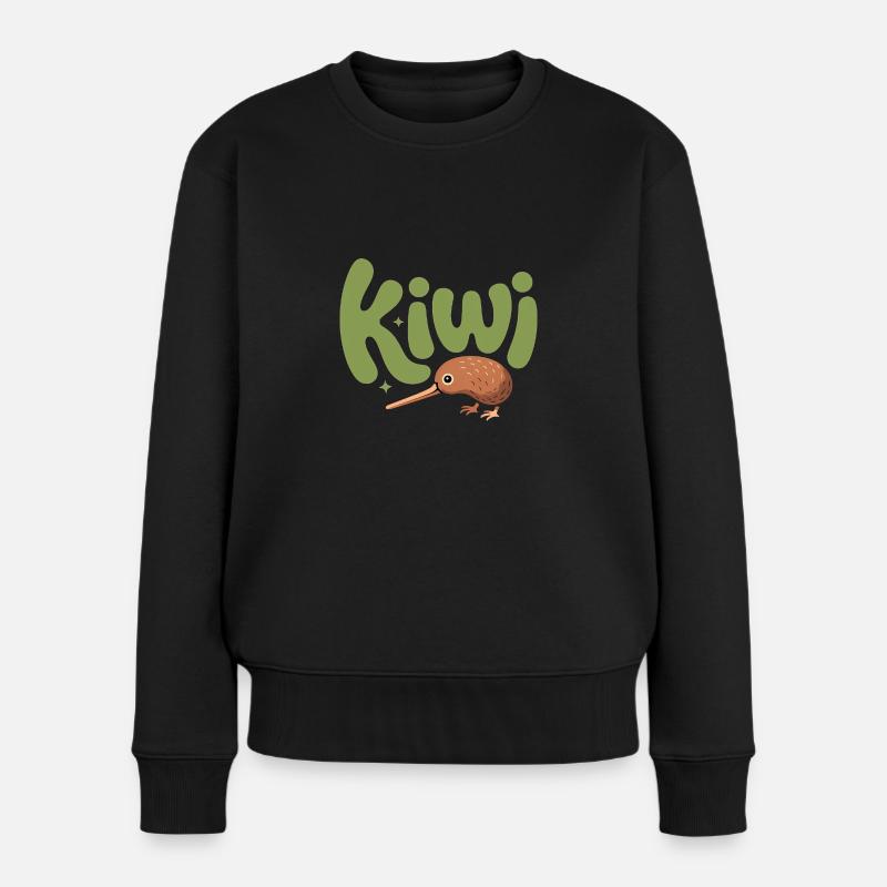 Süße Kiwi - Neuseeland Vogel Design - Frauen Premium Bio Pullover - Schwarz