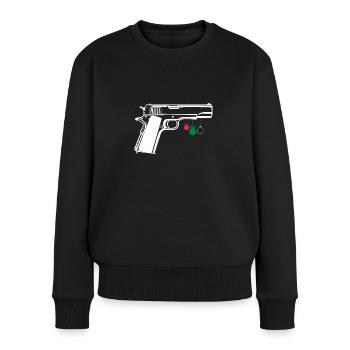 1911 Zubehör 1911 .45 ACP Sportschießen IPSC - Frauen Premium Bio Pullover - Schwarz - Vorne - Julia (174cm)