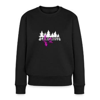 Canicross dogrun laufen mit Hund Hundesport - Frauen Premium Bio Pullover - Schwarz - Vorne - Julia (174cm)