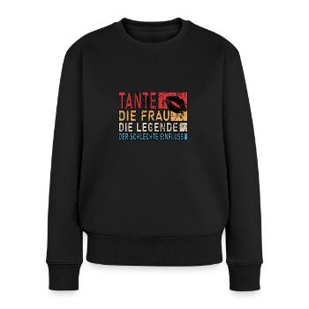 tante frau legende schlechter einfluss supertante - Frauen Premium Bio Pullover - Schwarz - Vorne - Julia (174cm)