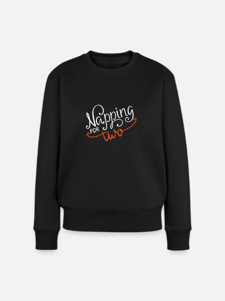 Sleeping Napping Two Two Pregnancy - Women's Premium Organic Jumper - black