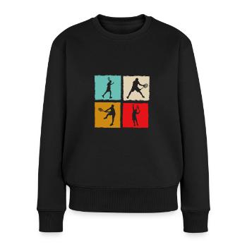Tennis Tennis Player Retro Vintage - Women's Premium Organic Jumper - black - Front - Julia (174cm)