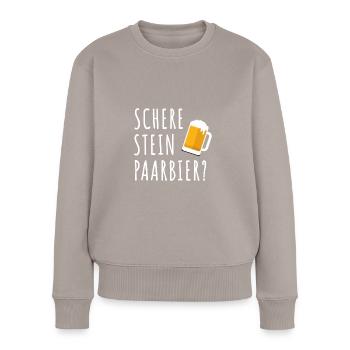 scheere stein paar bier - Frauen Premium Bio Pullover - Taupe - Vorne - Julia (174cm)