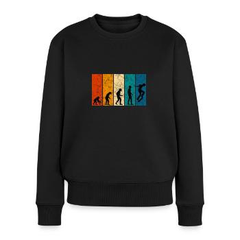 Evolution Skateboarder Skateboard Skater Skate - Frauen Premium Bio Pullover - Schwarz - Vorne - Julia (174cm)