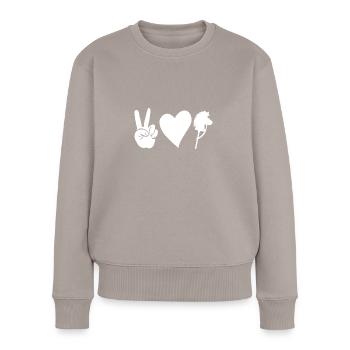 Steckenpferd Hobby Horsing - Frauen Premium Bio Pullover - Taupe - Vorne - Julia (174cm)