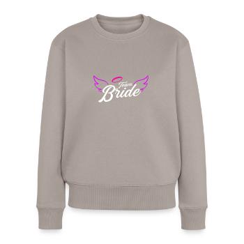Team Braut Team Bride Junggesellinnenabschied JGA - Frauen Premium Bio Pullover - Taupe - Vorne - Julia (174cm)