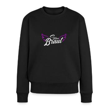 Team Braut Team Bride Junggesellinnenabschied JGA - Frauen Premium Bio Pullover - Schwarz - Vorne - Julia (174cm)