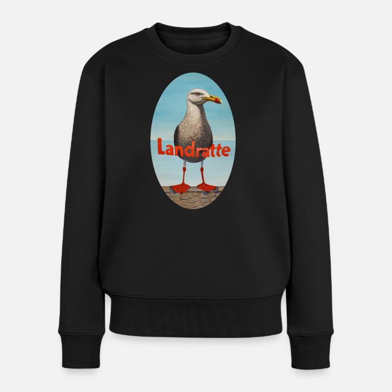 Landratte - Frauen Premium Bio Pullover - Schwarz