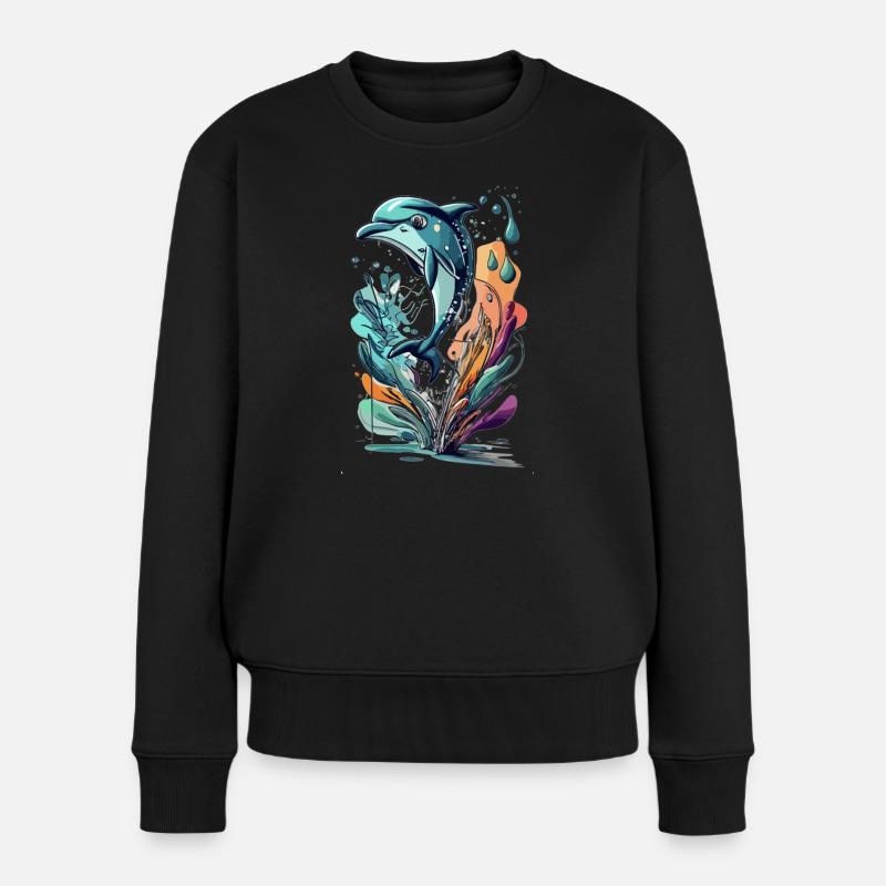 DOLPHIN - Women's Premium Organic Jumper - black