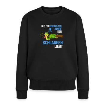 Raubtier Jungen Exotisches Tier Geschenk Schlange - Frauen Premium Bio Pullover - Schwarz - Vorne - Julia (174cm)