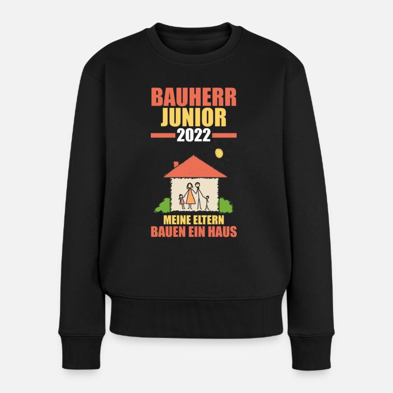 Bauherr Junior 2022 Richtfest Hausbau - Frauen Premium Bio Pullover - Schwarz