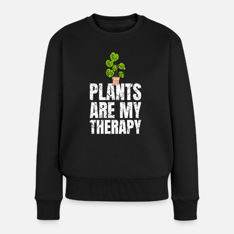 Les plantes sont ma thérapie Jardinage - Pull Premium bio Femme - noir