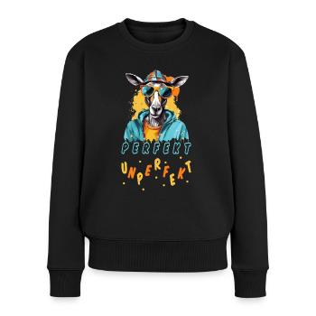 PERFEKT UNPERFEKT - Tierisch Cool - Frauen Premium Bio Pullover - Schwarz - Vorne - Julia (174cm)