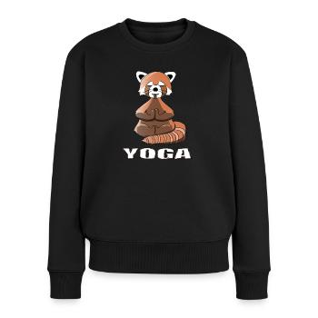 Yoga Zen Panda - Pull Premium bio Femme - noir - Devant - Julia (174cm)