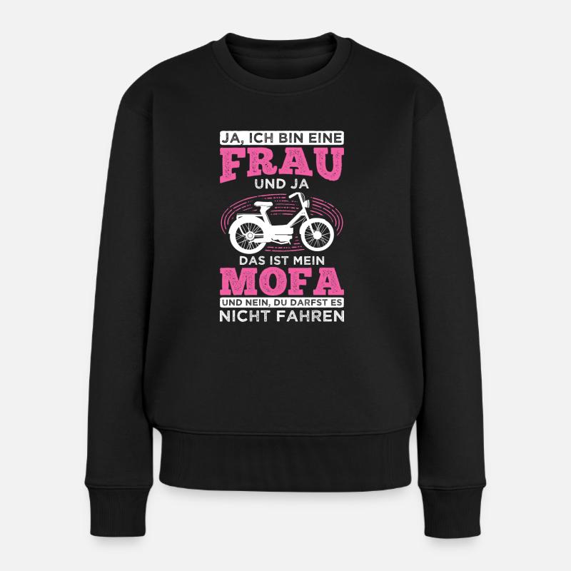 Mofa Moped Geschenk - Frauen Premium Bio Pullover - Schwarz