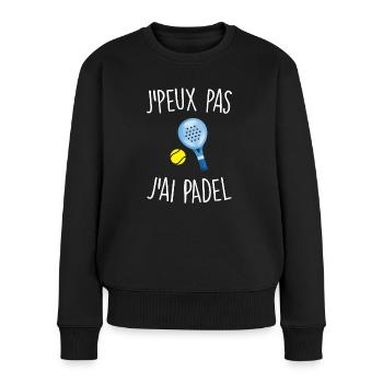 J'peux pas j'ai padel - Pull Premium bio Femme - noir - Devant - Julia (174cm)